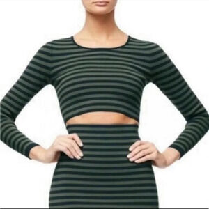 Good American knit stripe crop top